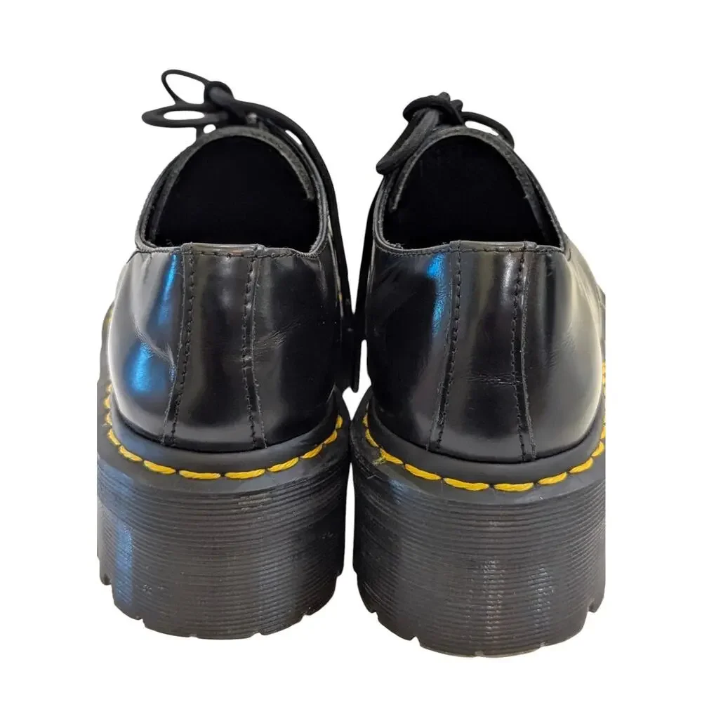 Dr. Martens 1461 Quad Platform Black Smooth Leather Shoes Men’s 7 Women’s 8